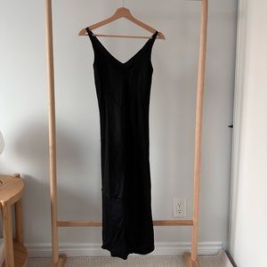 Black Babaton Silk Midi Dress